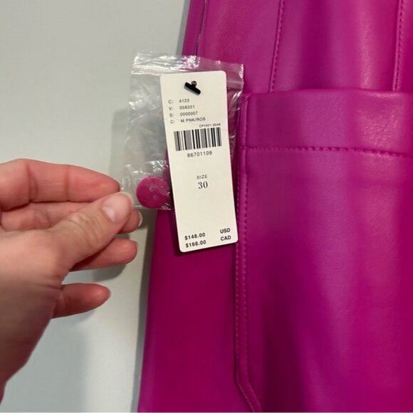 Anthropologie Maeve The Colette Pink Faux Leather Cropped Pants - Picture 4 of 5